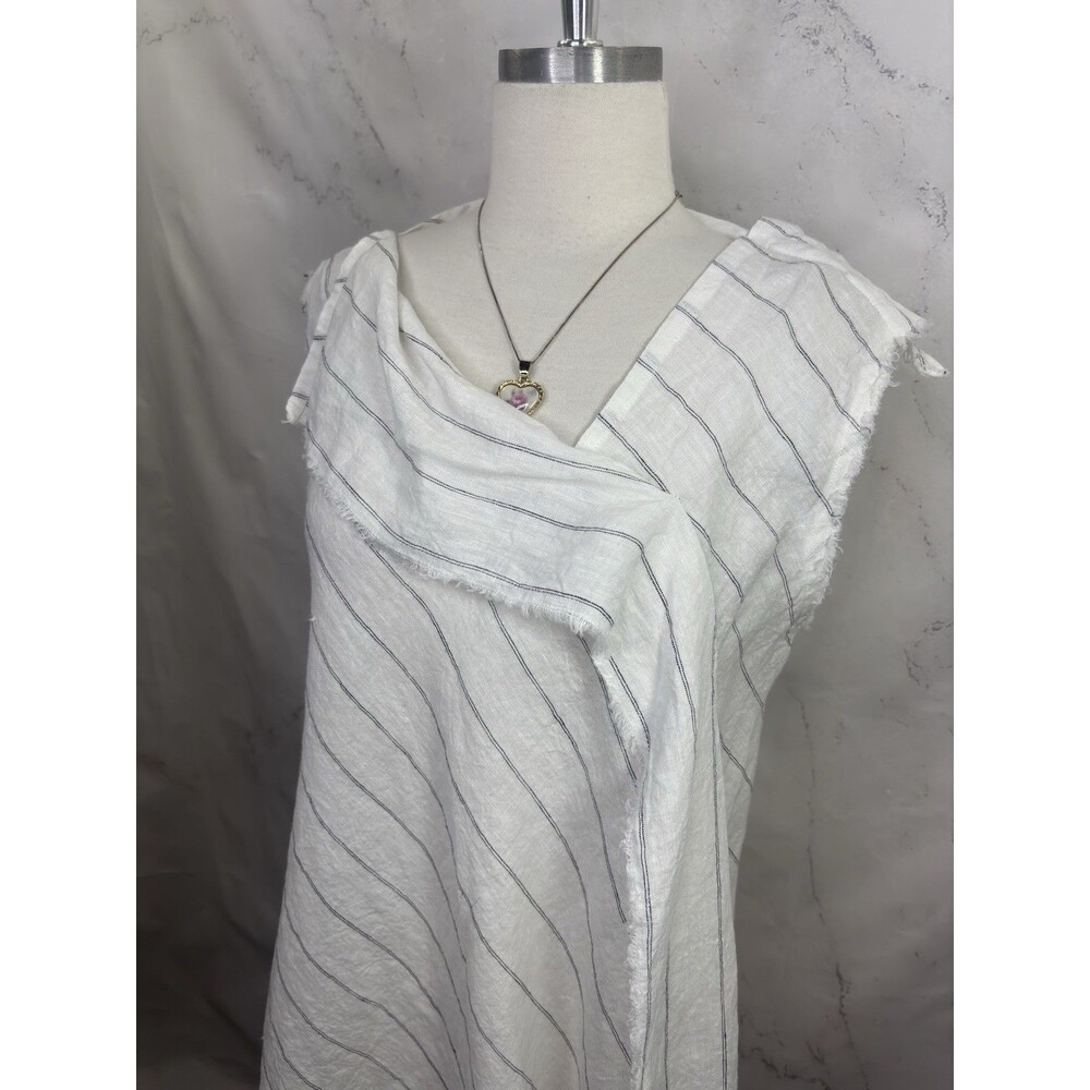 Mara Gibbucci Linen Asymmetrical Oversized Tunic Top Lagenlook Art to Wear sz S - Picture 16 of 16